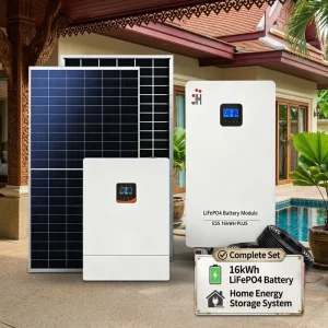 Plug and Play Complete Solar System 5kW 10kW Off Grid Solar Energy System with 16kWh Lithium Battery Pack