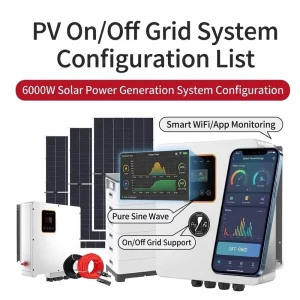 Plug and Play Home Solar Power System Complete Kit 10kW Inverter with Stackable Lithium Ion Battery