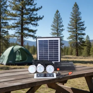 Polycrystalline Silicon Solar Power System Kits for Home Camping Power Bank Lithium Ion Battery >35 Hours LED Lights