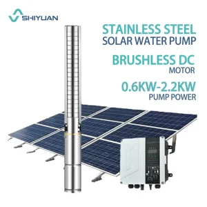 Pompe Solaire High Pressure 60M Head 1.5Hp BLDC Motor DC Solar Powered Borehole Pump Submersible Deep Well Water Pumps