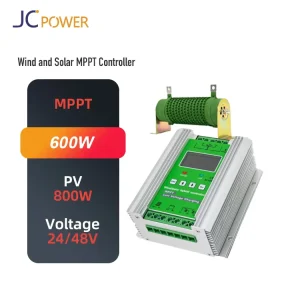 Portable 1000W MPPT Wind Solar Hybrid Controller 12V/24V/48V Auto Off-Grid RV Home Lead-Acid/Lithium/LiFePO4 Compatible LCD