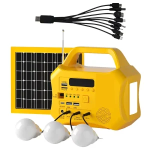 Portable 10W Solar Home Lighting Kit for Home Lighting and Phone Charging
