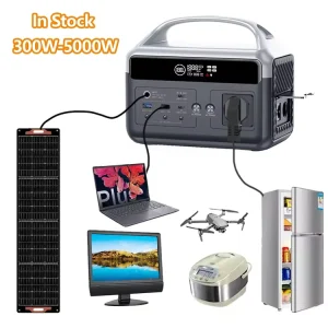 Portable 110V/220V Home Camping Power Station 5000W 3000W 2400W 1500W 600W 500W 300W Solar Panel Generator