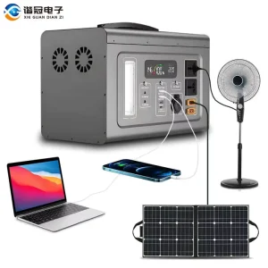 Portable 1280Wh Solar Generator Power Station 1500W 220V AC Outlets Waterproof Jump Starter Solar Panel for Outdoor Camping RV