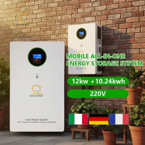 Portable 12kW Mobile All-in-One Energy Storage System 10.24kWh ESS Battery Solar Power Station, EU Standard, for Home Use
