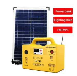 Portable 20W-50W Monocrystalline Silicon Home Lighting Energy System with MPPT Controller and Generator