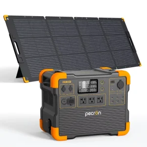 Portable 2200W Solar Generator System with 200W Solar Panel LiFePO4 Battery Pure Sine Wave 1536Wh Wireless Charging and Remote Control