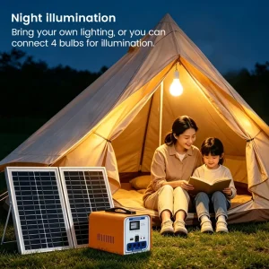 Portable 30/40/50 Watt Rechargeable Camping Solar Power System with MPPT Controller for Outdoor Solar Energy System