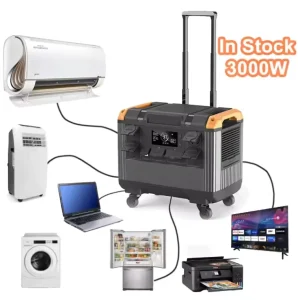 Portable 3000W UPS Solar Panel Generator 1200W LiFePO4 Battery AC DC Type C Wireless Charging Flashlight Car Pure Sine Wave