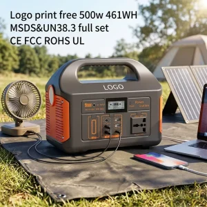Portable 500W UPS Inverter Mobile Solar Charging Power Supply Adapter for Home Emergency Camping with Flashlight MPPT Controller