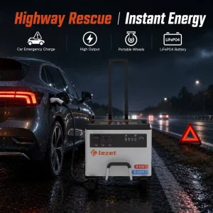 Portable 6000W 6kWh Pull Rod Solar Generator Power Station Photovoltaic 3000W Input 4000 Cycles for Outdoor RV Off grid