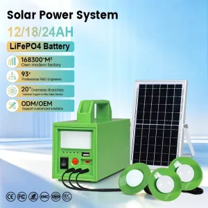 Portable 60W Solar Power Generator with MPPT Controller LiFePO4 Battery 6V Home Solar Power Station