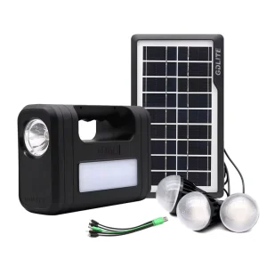 Portable All-in-One Home Solar Lighting Kit with Solar Panel, Lights, and Energy Storage