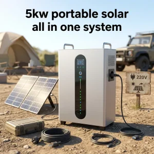 Portable All in One Solar Energy Storage System 5kW AC220V Single Phase Inverter Battery for Home Backup Power