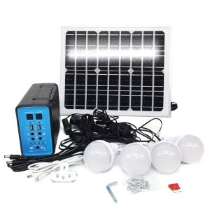 Portable Emergency Solar Energy System Home Lighting Kit With 5W LED Bulbs and Phone Charging for Camping