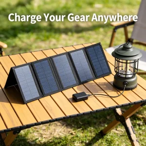 Portable Foldable Solar Panel Charger with Folding Bag and Storage Pouch for Outdoor Camping and RVs
