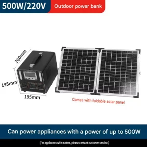 Portable Lithium Ion Battery Off Grid Portable Solar Generator 500W 1000W Portable Power Station
