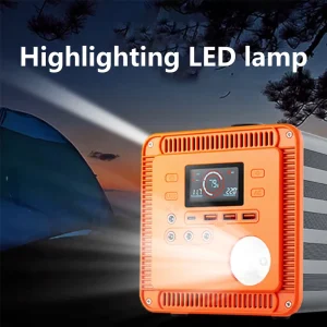 Portable Lithium Outdoor Power Station, 200W/300W/400W/500W, Solar/AC/Car Charging, Energy Storage, Camping and Home Use