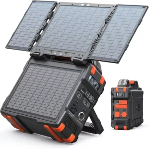 Portable Outdoor Camping Power Station Solar Panel Automotive LiFePO4 Battery AC DC Output Jump Starter Type C
