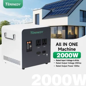 Portable Power Station 1200W 2kWh Solar Generator Outdoor Travel Camping Emergency Backup AC DC USB Fast Pure Sine Jump Starter