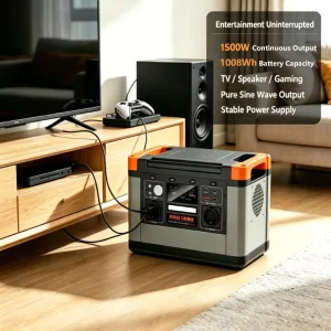Portable Power Station 1500W LiFePO4 Battery Generator Solar Generator for Home Outdoor Camping