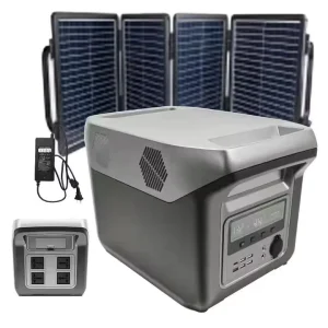 Portable Power Station 2000W LiFePO4 Solar Generator with Jump Starter & Flashlight for Outdoor Camping and Home Use