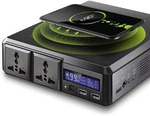 Portable Power Station 200W 154Wh Outdoor Solar Generator with AC Outlets USB Ports Wireless Charger Portable Power Bank