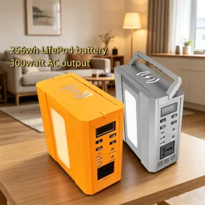 Portable Power Station 256Wh 300W Solar Generator LiFePO4 Backup Power for Outdoor EU/UK