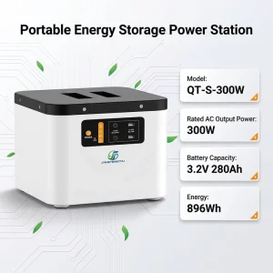 Portable Power Station 300W 896Wh Hybrid Grid Solar Generator LiFePO4 Battery Backup UPS for Outdoor Camping Home Emergency