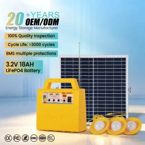 Portable Rechargeable Mini Solar Power Generator, 20W, MPPT Controller, 12V LiFePO4 Battery, Solar Panel, Home Use