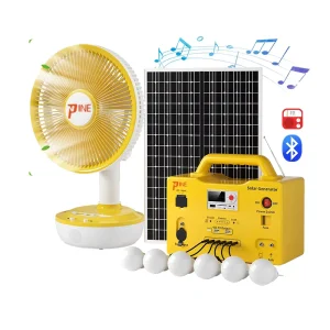 Portable Solar Energy Home Lighting System With AC/DC Fan 6 Bulbs MPPT Controller Lithium Ion Battery Solar Light Kit