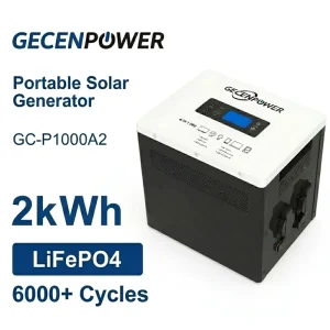 Portable Solar Generator 1000 Watt LiFePO4 2kWh Energy Storage System for Home Use or Camping