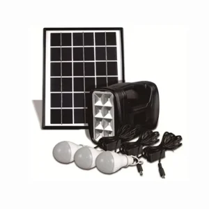 Portable Solar Home Lighting System Kit and Power Station for Camping, Indoor and Outdoor Lighting, and Mobile Phone Charging