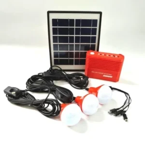 Portable Solar Home Lighting System with 2-3 LED Energy-Saving Bulbs, IP66 Rating, and 6-8 Hour Runtime