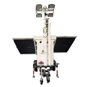 Portable Solar Telescopic Mast Mobile Light Trailer With LED Flood Light for Construction Site Lighting