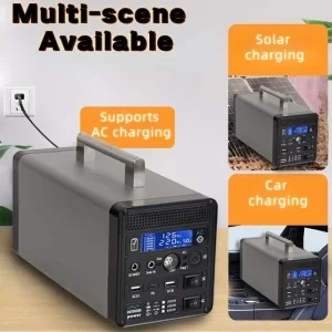 Portable Station LiFePO4 Large Capacity Fast Charging PWM Pure Sine Wave Solar Panel Flashlight Air Compressor Jump Starter Car