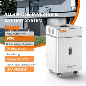ESS 6KW 12KW Solar Inverter + 16KWH 30KWH Lithium Ion Battery 230Vac Output Voltage Home Energy Storage System