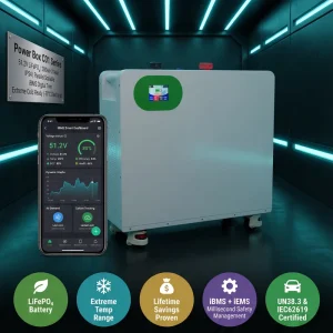 Power Box C 51.2V 314Ah 16kWh LiFePO4 Split CAN Bluetooth BMS Wall-Mounted Hybrid Grid Battery Home Energy Storage