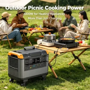 Power Station 2688Wh LiFePO4 Battery 3000W Output UPS 10ms Wheels Solar Ready Portable Generator for Camping