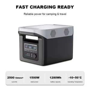 Power Station Solar Energy System 1500W LiFePO4 Outdoor Solar Power Generator Portable Power Station