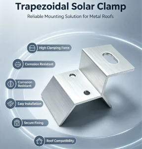 Professional Trapezoidal Clamp for Solar PV Mounting & Fixing on Color Steel Sheet Roofs