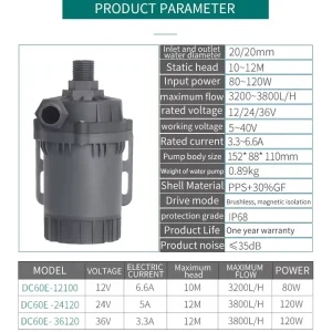 Protein Marine Waterfall Bldc Brushless Motor Accessories Reef 12V Controller Electronic Skimmer Aquarium Dc Pump