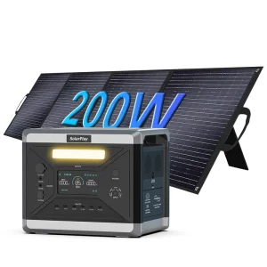 Q2501 Portable Power Station Plus 200w Solar Panel-(2400W/2160Wh) Outdoor Energy Storage RV Power Station