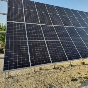 Quick-Install Customizable Ground-Mounted Solar Panel System with Concrete Foundation Brackets
