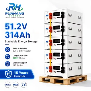 RUNHANG GLR 314 Certified 16KWh LiFePO4 Hybrid Home 51.2V 314Ah Stackable Energy Storage System for Global Market UN38.3