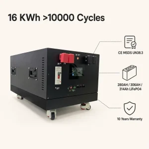Rack Mount 48V 51.2V LiFePO4 Stackable 15KW Solar Battery 280Ah 306Ah 314Ah JK BMS 200A CAN 2A Active Balance 8000 Cycle