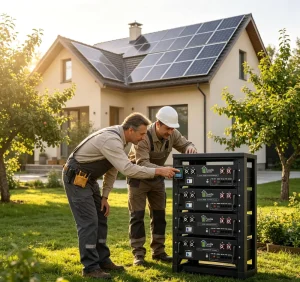 Rack-Mount LiFePO4 Energy Storage Battery 51.2V 100Ah 5.12kWh Stackable with Built-in BMS for Home Solar Hybrid Grid Power