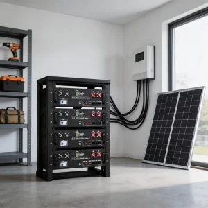 Rack Mounted LiFePO4 51.2V 100Ah Solar Storage Battery IP20 50A Charge Discharge Stackable Hybrid Grid PV Power