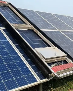 Rail-Mounted Solar Panel Cleaning Robot with Integrated Intelligent System