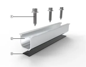 Rail System Solar Bracket Mini Rail PV Waterproof Solar Aluminum Mounting Rail